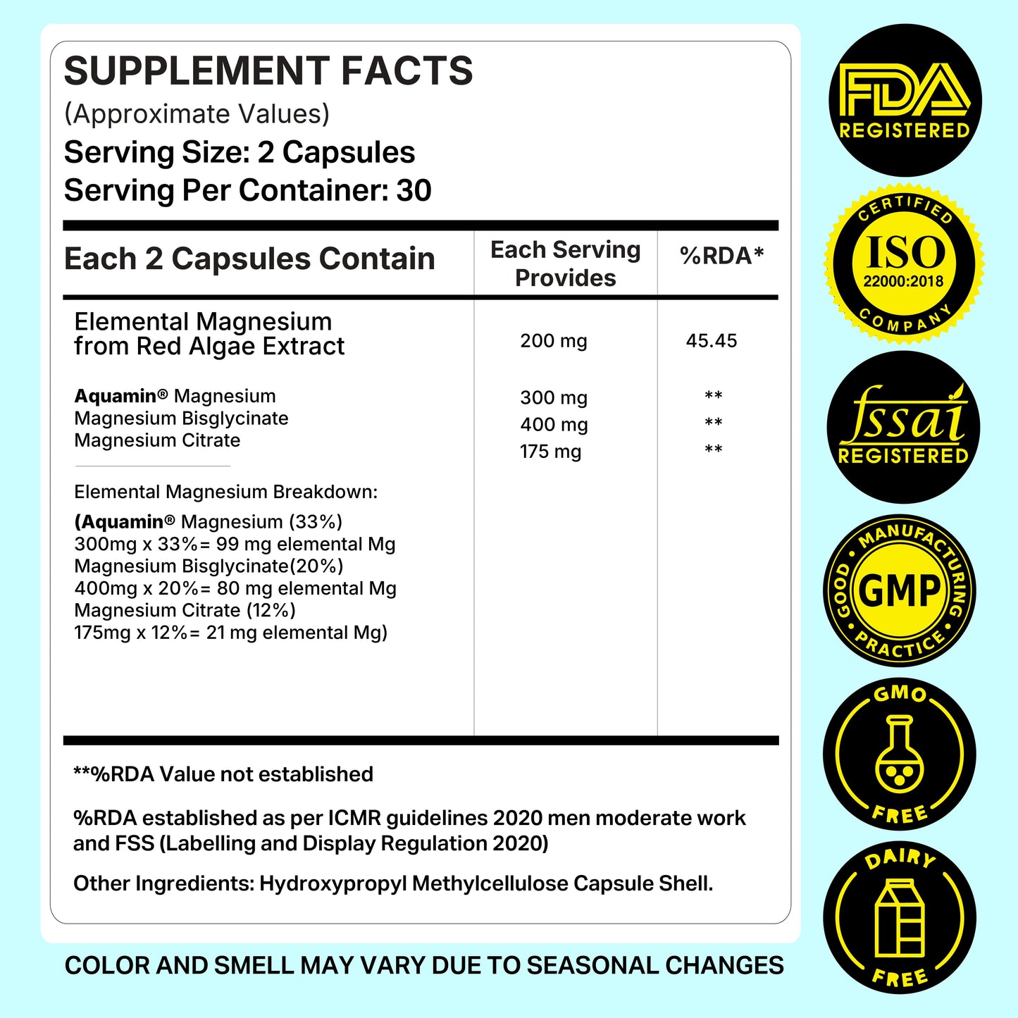 Sea Water Magnesium Capsules | Pack of 30