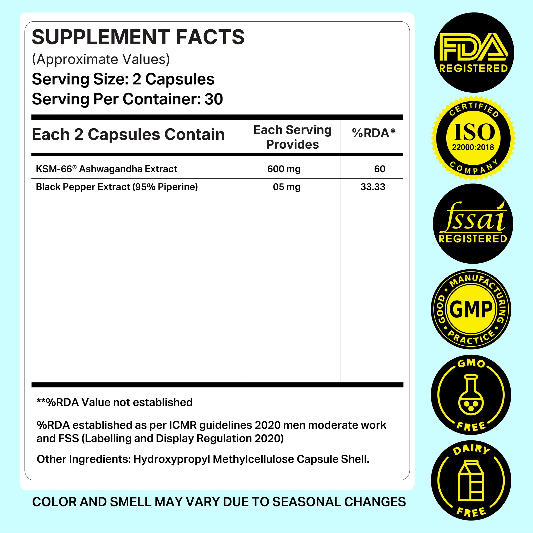 KSM 66 Ashwagandha Capsules | Pack of 30