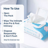 Pre and Post Intimacy Hygiene Wipes 25 Wipes, 70 GSM Thick