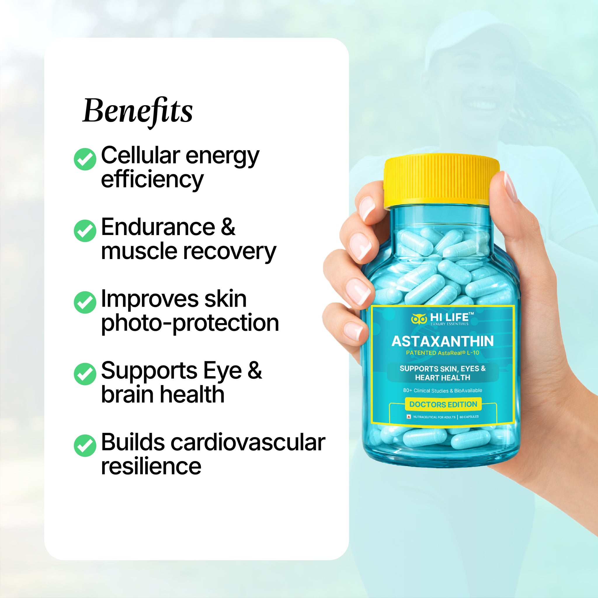AstaReal® L-10 Astaxanthin Capsules | Pack of 30