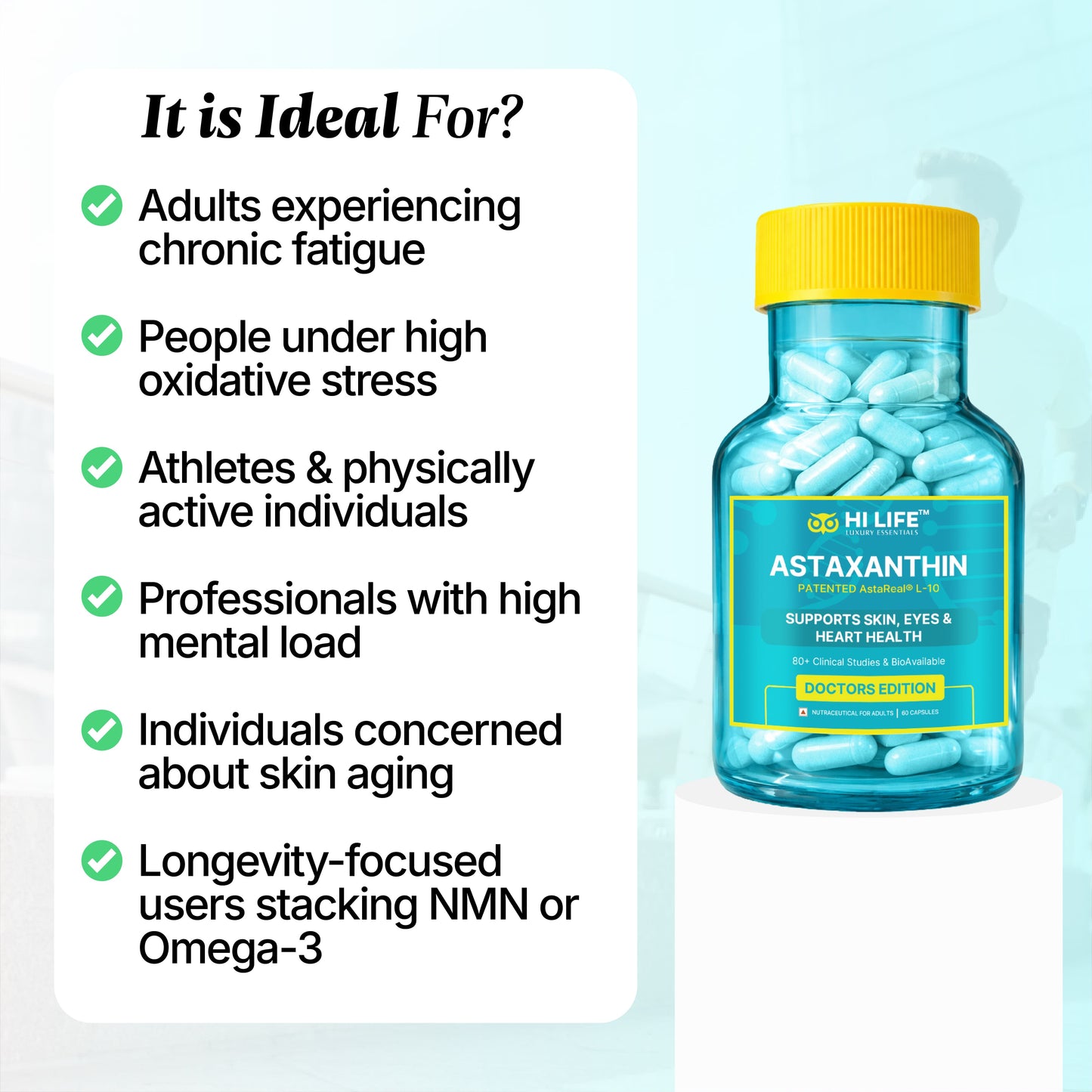 AstaReal® L-10 Astaxanthin Capsules | Pack of 30