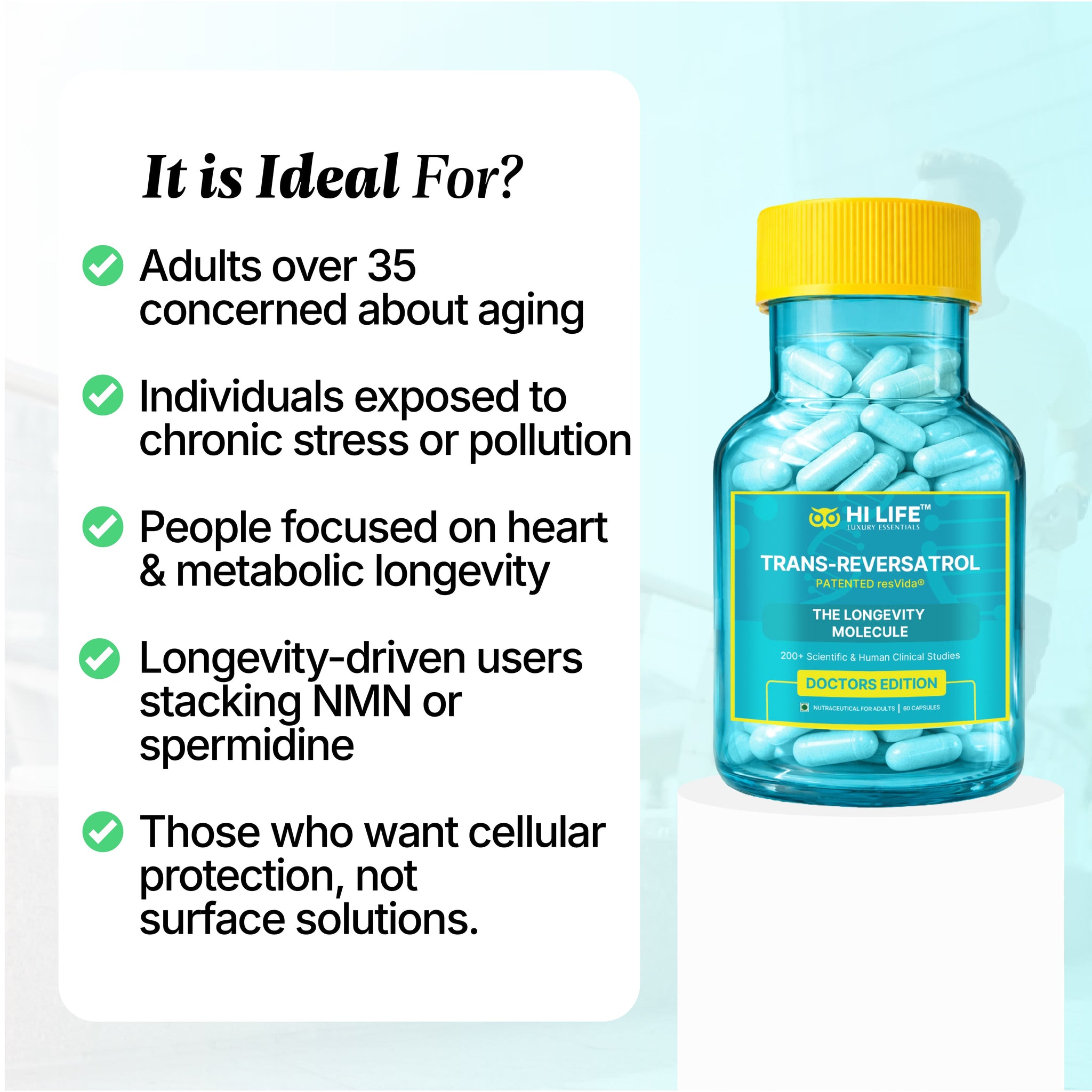 Trans-Resveratrol Capsules | Pack of 30