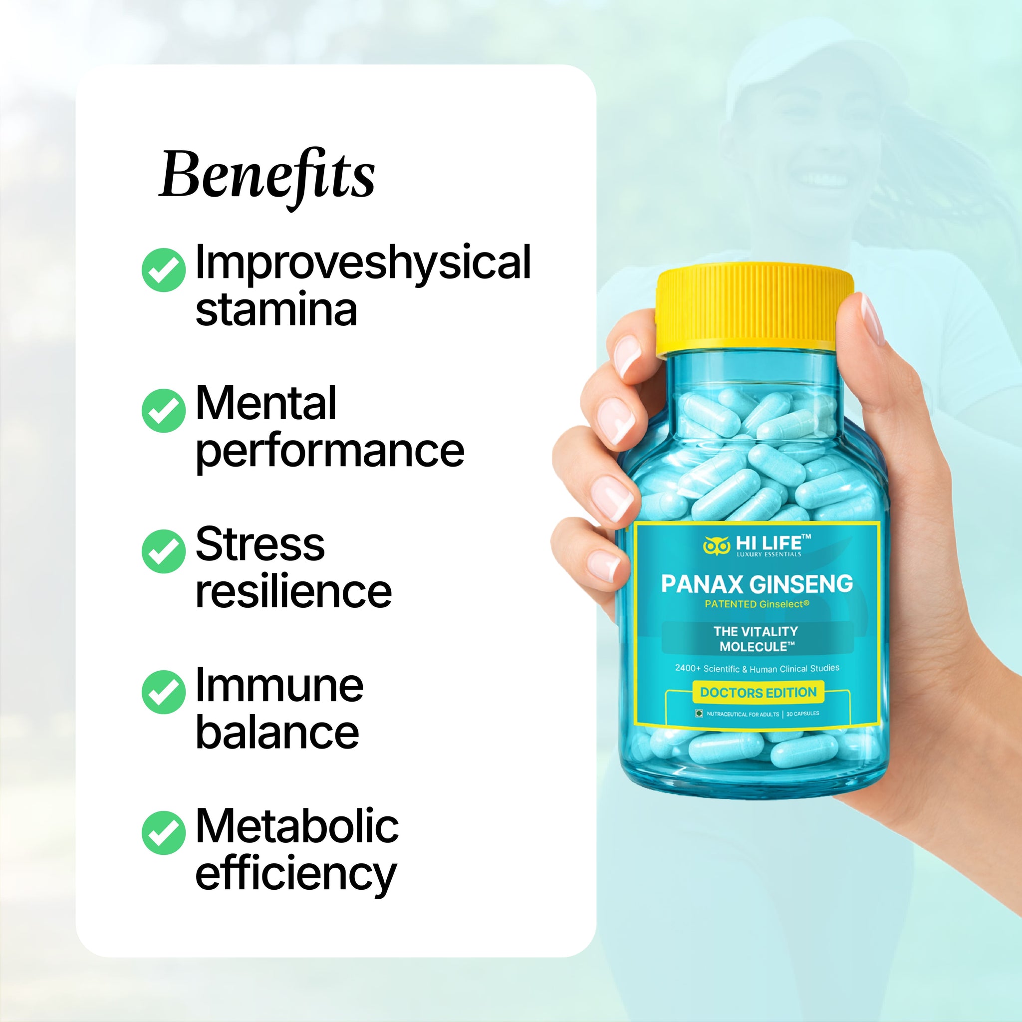 Panax Ginseng Capsules | Pack of 30
