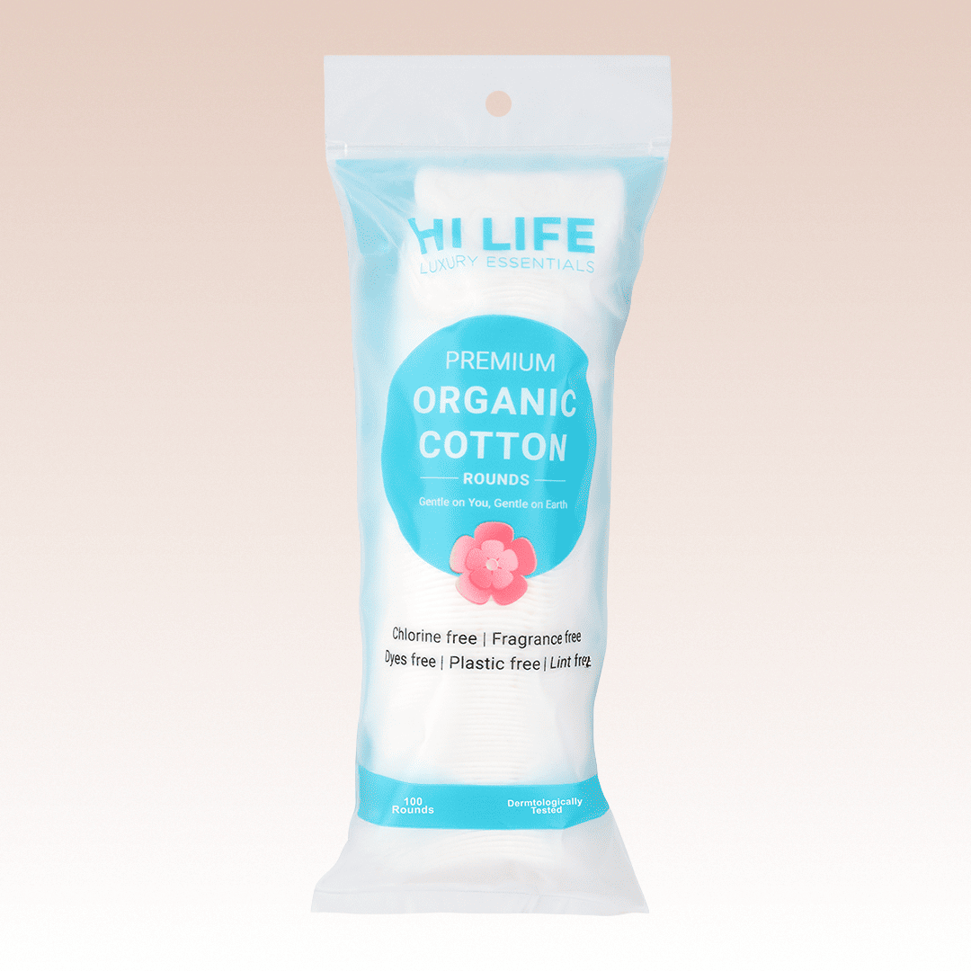 Hi Life™ 100% GOTS Certified Organic Cotton Pads - Rounds - Pack of 100