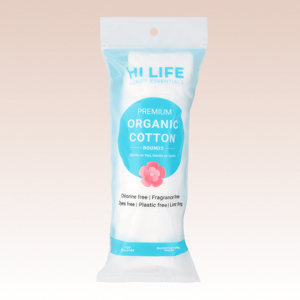 Hi Life™ 100% GOTS Certified Organic Cotton Pads - Rounds - Pack of 100