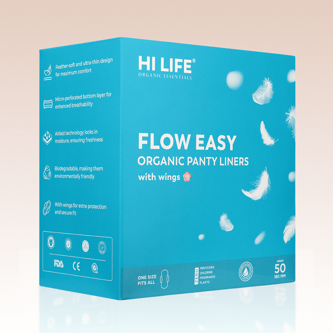 Flow Easy™ Organic Panty Liners With Wings Pack of 50