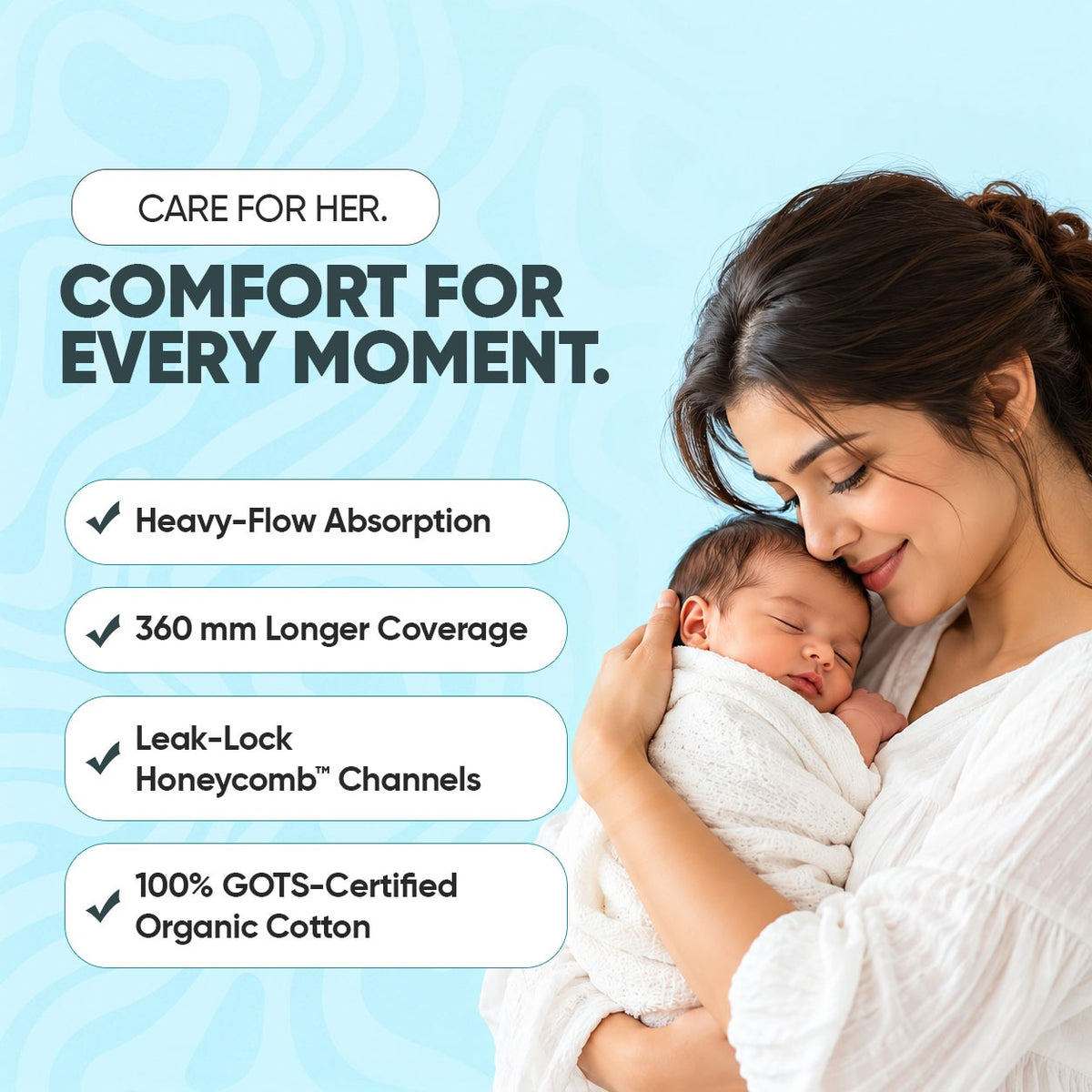 Flow Easy Maternity pads - Pack of 8 + Disposable Pouches