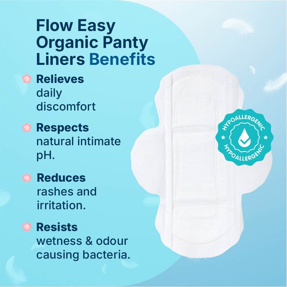 Flow Easy™ Organic Panty Liners With Wings Pack of 20