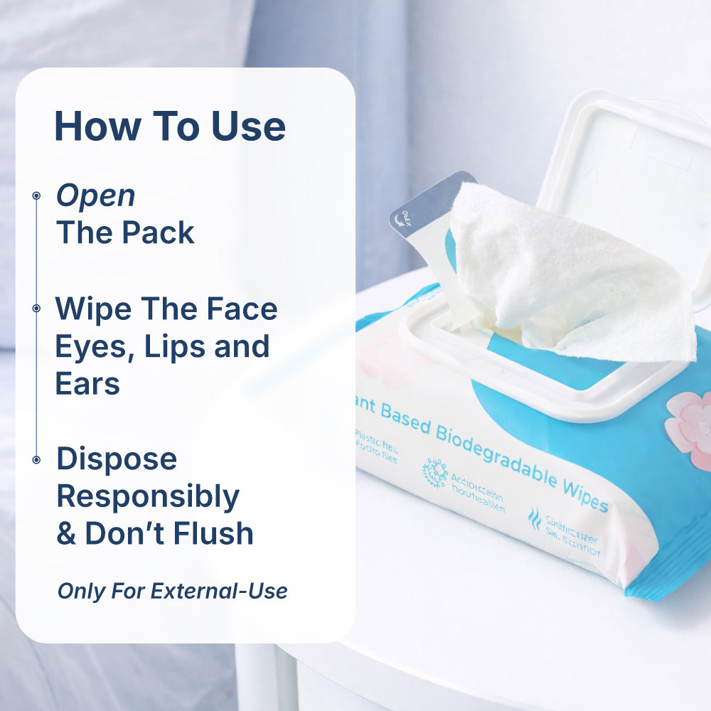 Make Up Remover Wet Wipes 25 Wipes, 70 GSM Thick