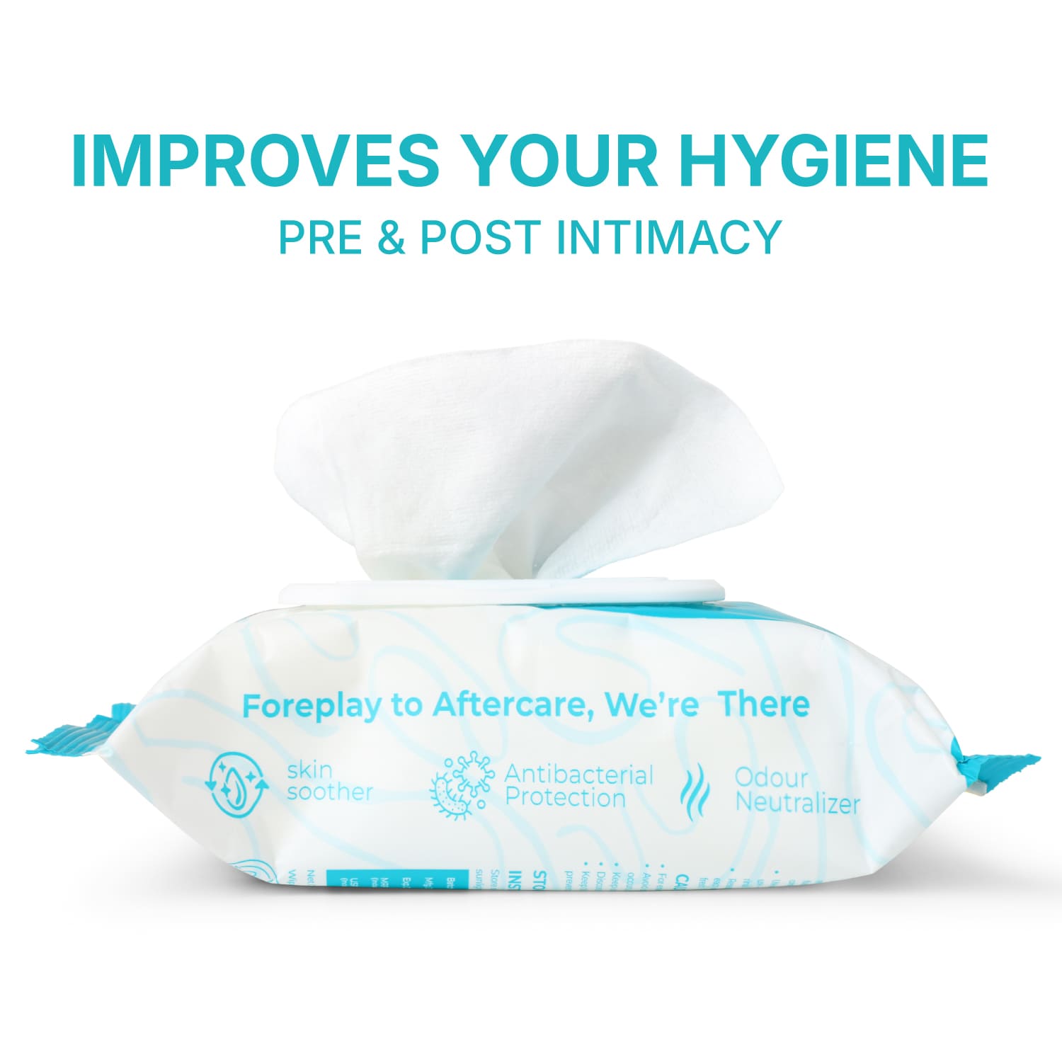 Pre and Post Intimacy Hygiene Wipes 25 Wipes, 70 GSM Thick