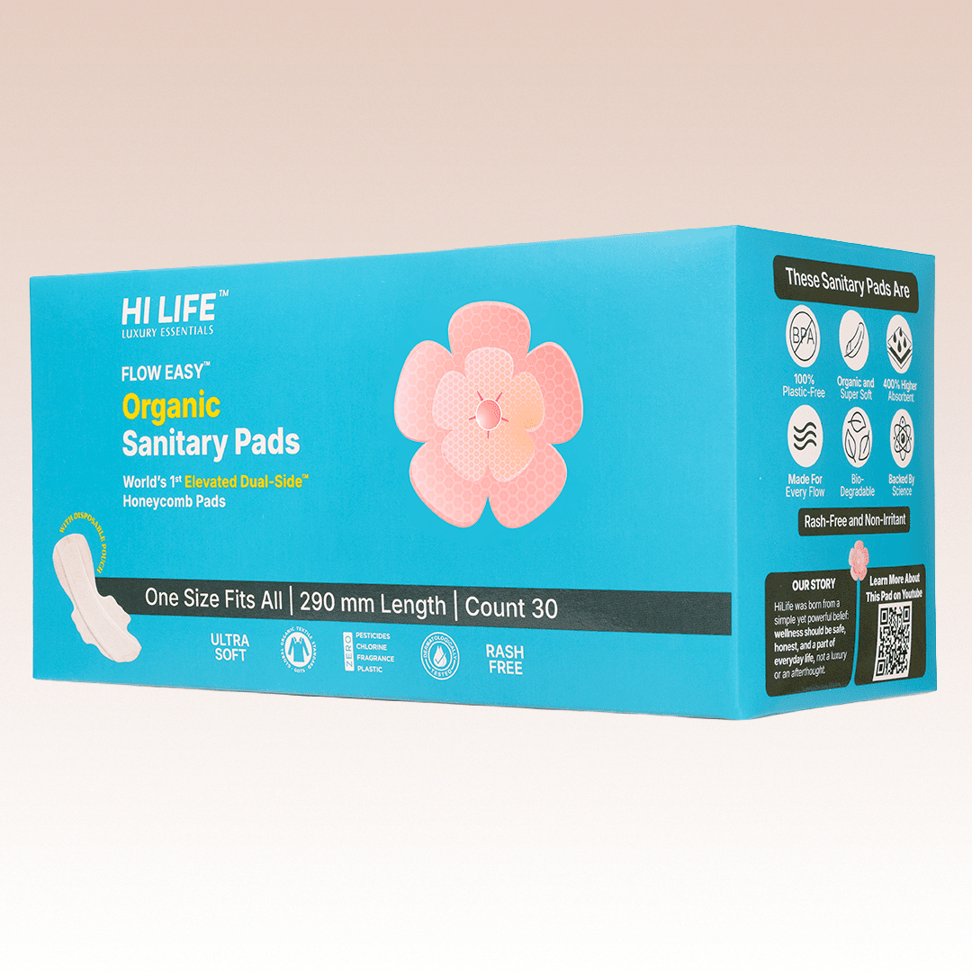 Flow Easy™ Organic Sanitary Pads | Pack of 30 + Disposable Pouches
