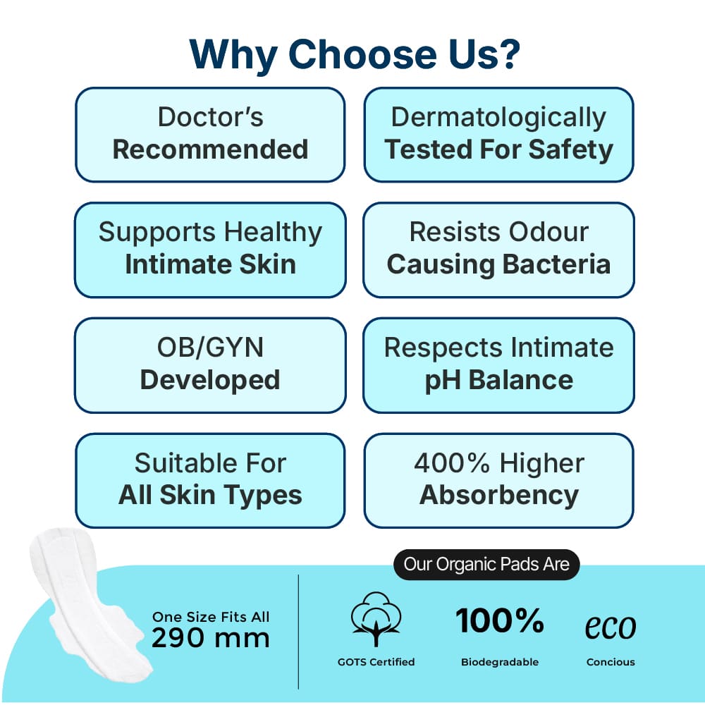 Flow Easy™ Organic Sanitary Pads | Pack of 15 + Disposable Pouches