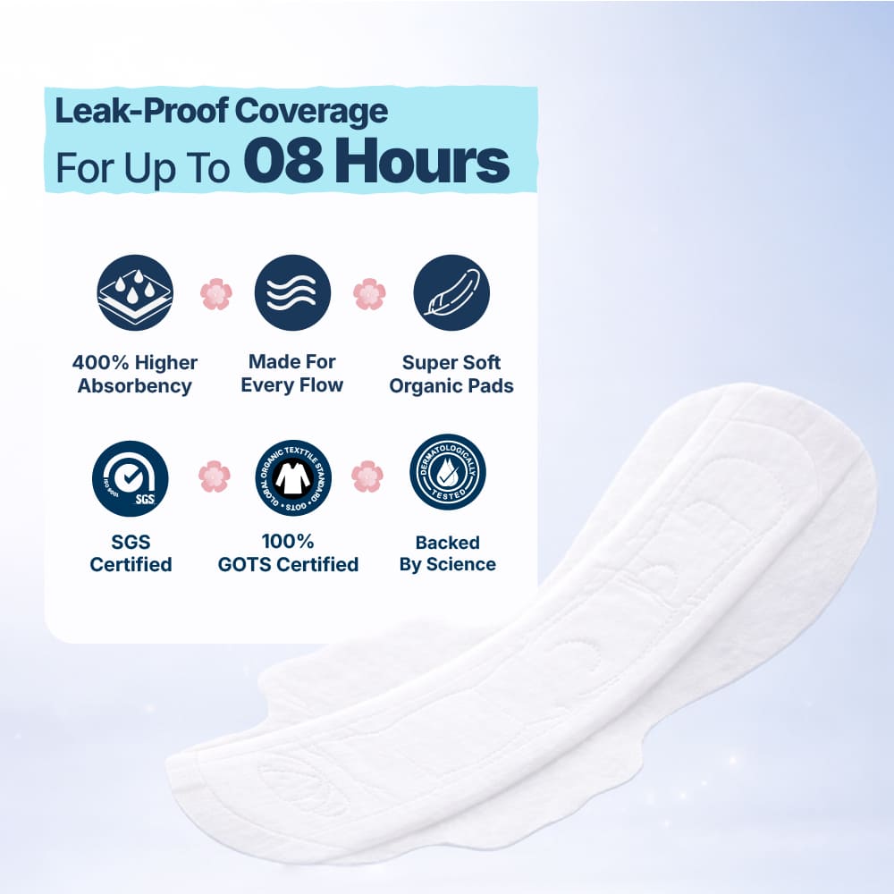Flow Easy™ Organic Sanitary Pads | Pack of 30 + Disposable Pouches