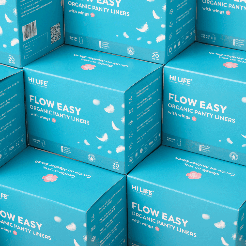 Flow Easy™ Organic Panty Liners With Wings Pack of 20